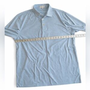 Peter Millar Polo Golf Shirt Performance blue stripes size XL